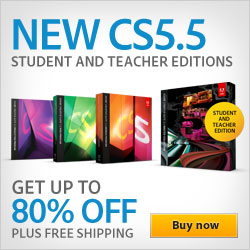 Save up to 80% on Adobe Creative Suite 5.5 Student